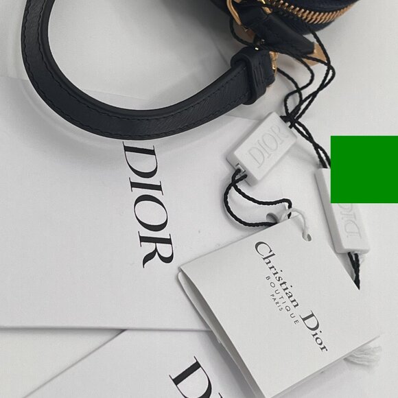 Dior Montaigne Phone Holder with Chain Strap - Blue Oblique Jacquard - Picture 10 of 11